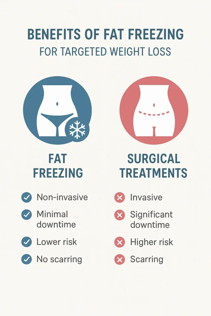 graphic showing the benefits of fat freezing Bradford-on-Avon